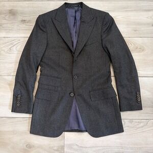 SuitSupply Washington Slim Fit Suit Jacket Charcoal Grey 100% Wool Super 120 34R